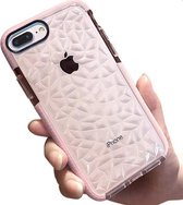 ShieldCase diamanten case geschikt voor Apple iPhone 8 Plus / 7 Plus - roze - Stevig bescherm hoesje case - Roze Siliconen / TPU hoesje - Diamanten case - Beschermhoesje