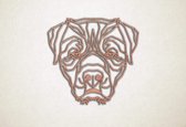 Line Art - Hond - Rottweiler 1 - M - 60x64cm - Multiplex - geometrische wanddecoratie