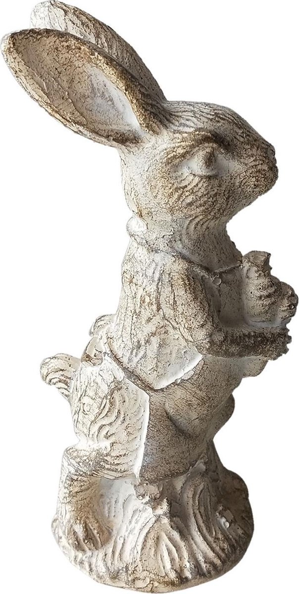 Clayre & Eef Beeld Konijn 11 cm Wit Kunststof