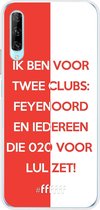 6F hoesje - geschikt voor Honor 9X Pro -  Transparant TPU Case - Feyenoord - Quote #ffffff