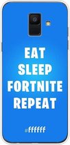 6F hoesje - geschikt voor Samsung Galaxy A6 (2018) -  Transparant TPU Case - Fortnite - Eat Sleep Fortnite Repeat #ffffff