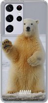 6F hoesje - geschikt voor Samsung Galaxy S21 Ultra -  Transparant TPU Case - Polar Bear #ffffff