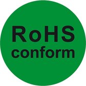 Sticker 'RoHS conform', 25 m op rol, groen Ø 30 mm