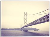 Dibond - Akashi-Kaikyo Brug - Japan - 40x30cm Foto op Aluminium (Met Ophangsysteem)