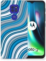 TPU Case Motorola Moto G9 Play | E7 Plus Telefoonhoesje Golven Blauw