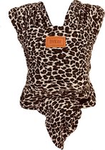 ByKay Stretchy Wrap Deluxe Ergonomische Draagdoek - Rekbare Draagdoek voor Newborn tm 18kg - 100% Organisch Katoen - Buik- en Heupdragend - Leopard - M