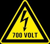 Sticker elektriciteit waarschuwing 700 volt 150 mm