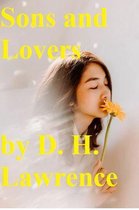 Boek "Sons and Lovers" van D. H. Lawrence met een meisje dat een gele bloem ruikt.