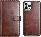 Xssive Premium 2in1 Book Case - Back Cover Magnetisch voor Apple iPhone 12 Pro Max - Bruin
