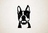 Wanddecoratie - Hond - Boston Terrier 7 - XS - 29x17cm - Zwart - muurdecoratie - Line Art