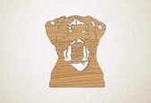 Wanddecoratie - Hond - Rottweiler 10 - XS - 29x24cm - Eiken - muurdecoratie - Line Art