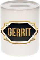 Gerrit naam cadeau spaarpot met gouden embleem - kado verjaardag/ vaderdag/ pensioen/ geslaagd/ bedankt