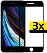 Protecteur d'écran iPhone 7/8 - iPhone 7/8 Protecteur d'écran Protect Glas 3D Zwart - iPhone 7/8 Protecteur d'écran Glas 3D Zwart Extra Strong - 3 Pièces
