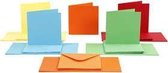Kaarten en enveloppen, afmeting kaart 15x15 cm, afmeting envelop 16x16 cm, kleuren assorti, 50sets