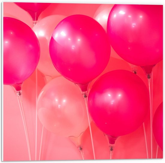 Forex - Roze Ballonnen - 50x50cm Foto op Forex