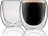 Dubbelwandige Geïsoleerde Espresso glazen voor thee en koffie 6 x 80 ml ☕