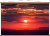 Schoolplaat – Ondergaande Zon met Wolken  - 120x80cm Foto op Textielposter (Wanddecoratie op Schoolplaat)