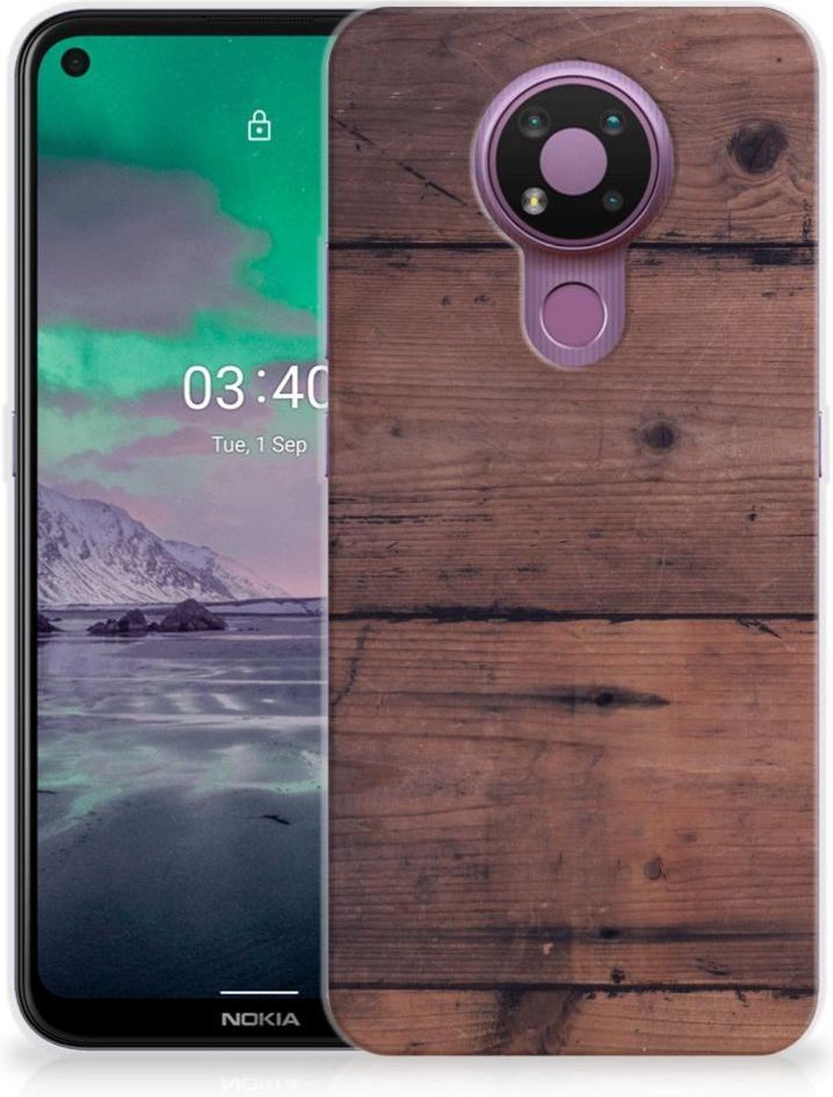 Nokia 3.4 Bumper Hoesje Old Wood