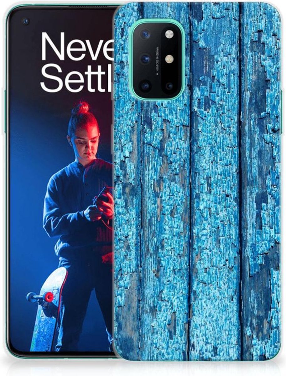 OnePlus 8T Bumper Hoesje Wood Blue