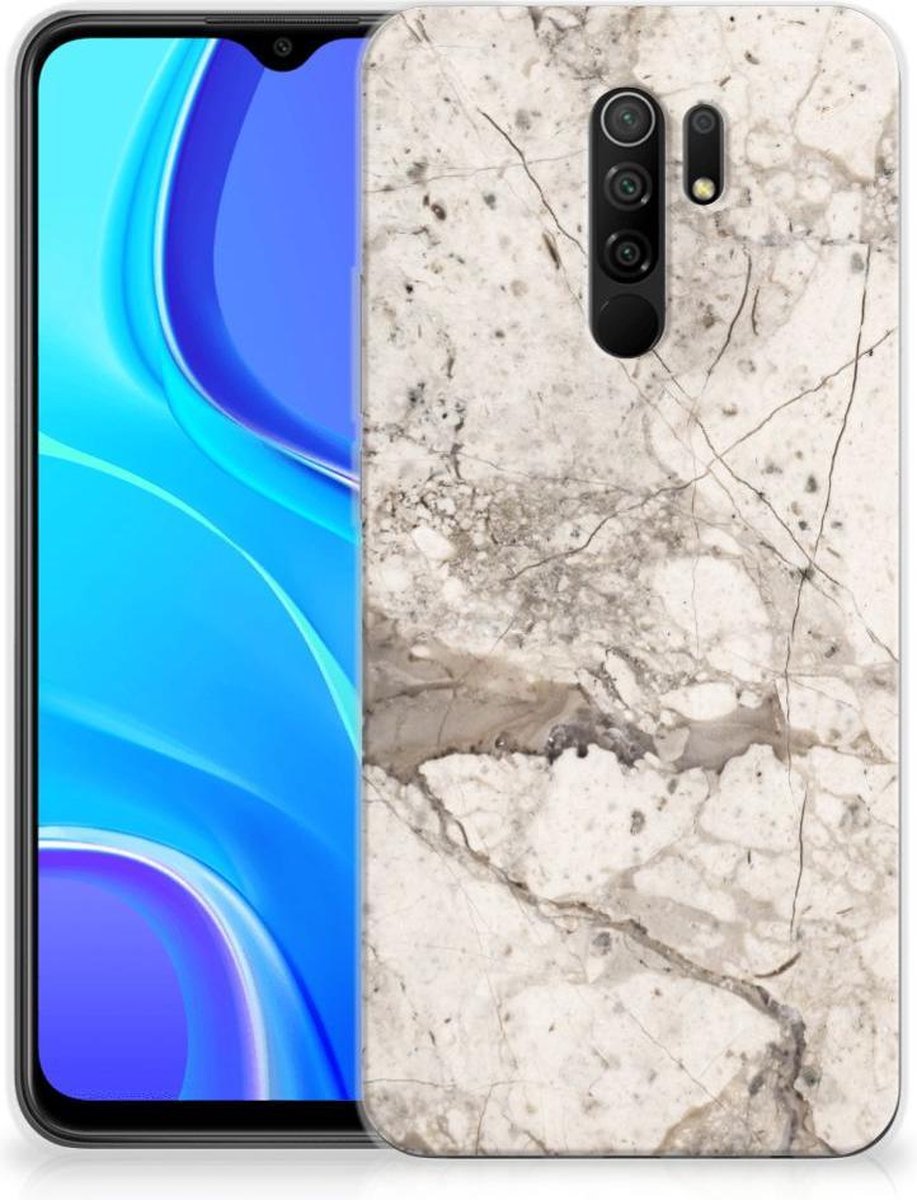 Xiaomi Redmi 9 TPU Siliconen Hoesje Marmer Beige