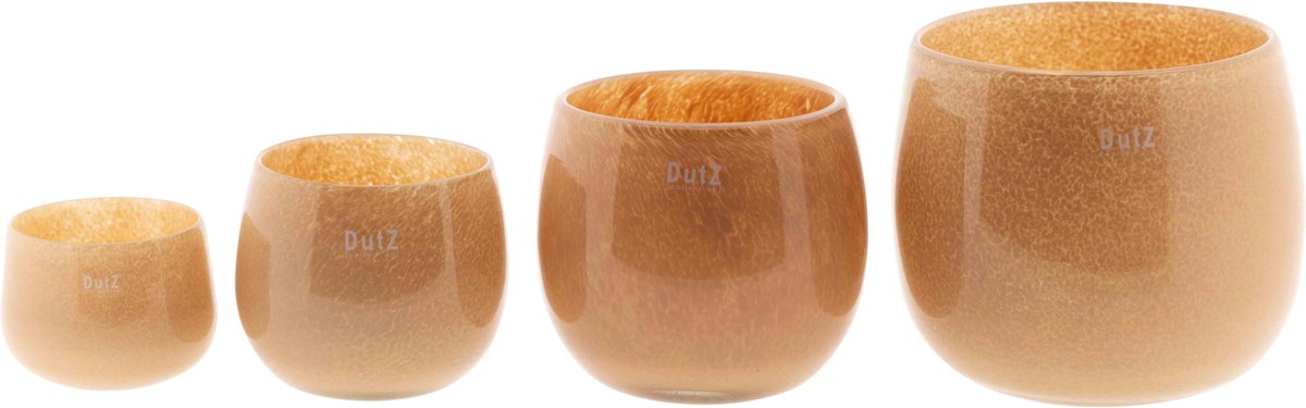 Dutz - design vaas - Pot jade zalmkleur - glas- mondgeblazen - H 18 cm