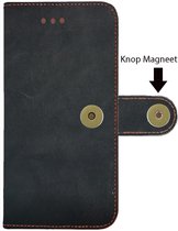 Echt leer vier pasjes Apple iPhone 12 Mat Zwart