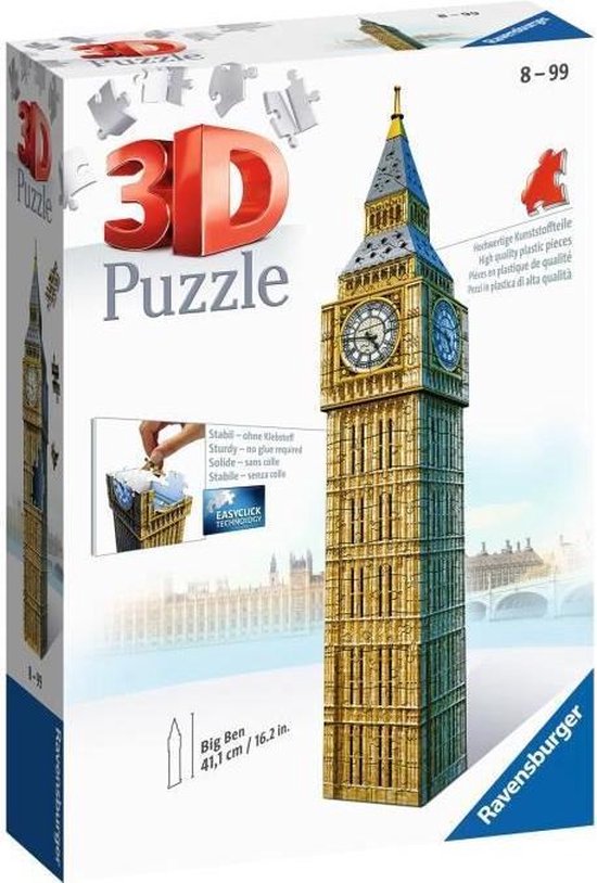 Ravensburger Big Ben - 3D Puzzel gebouw van 216 stukjes | bol.com