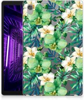 Tablet Hoes Lenovo Tab M10 HD (2de generatie) Backcase met naam Ontwerpen Orchidee Groen met transparant zijkanten