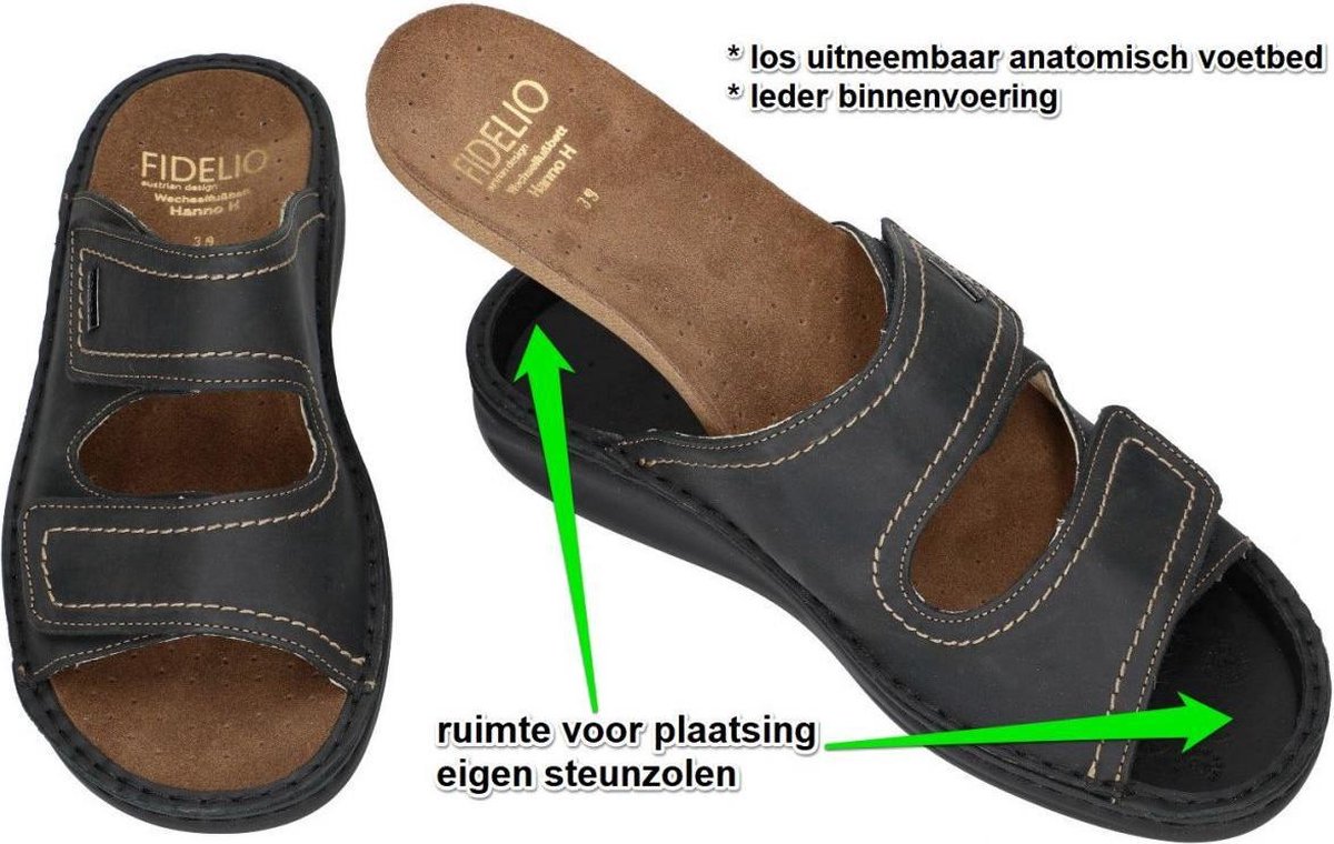 Fidelio Hallux -Heren - zwart - pantoffels \u0026 slippers - maat 40 | bol.com