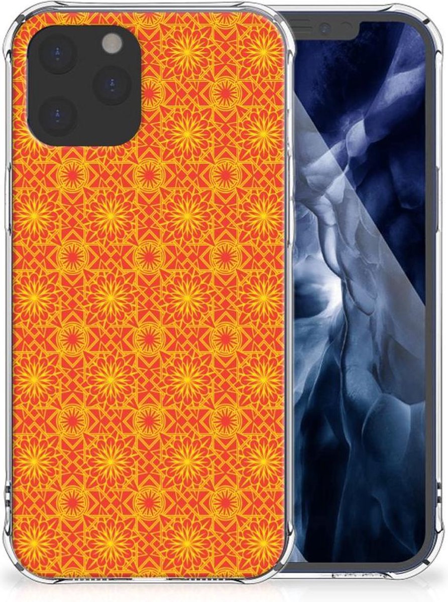 iPhone 12 Pro Max Doorzichtige Silicone Hoesje Batik Oranje