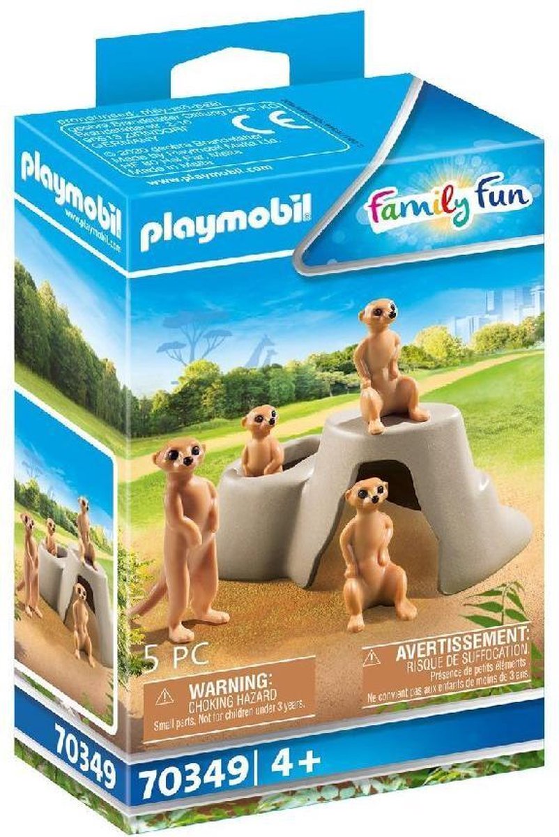 PLAYMOBIL Family Fun Dierenpark Kolonie stokstaartjes - 70349 | bol.com