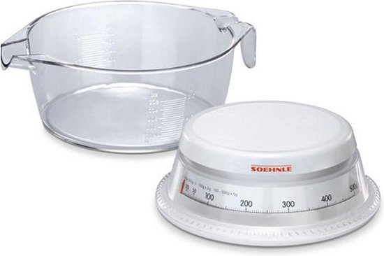 Soehnle keukenweegschaal Vario - analoog - incl. kom - tot 500 gram - wit - Soehnle