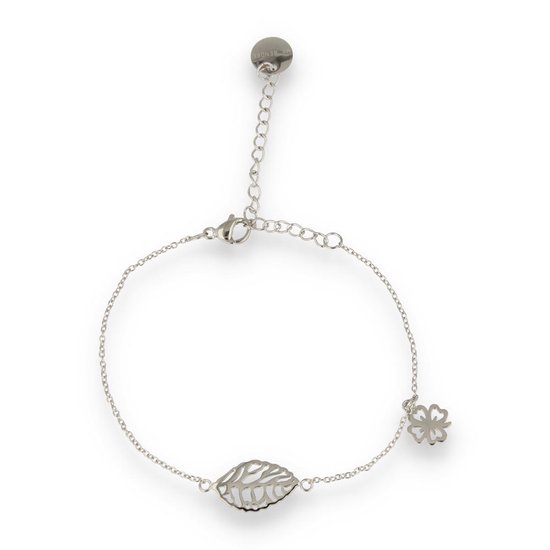 My Bendel zilveren bedelarmband met klavertje - Geluks armband met klaverbedel - Met luxe cadeauverpakking