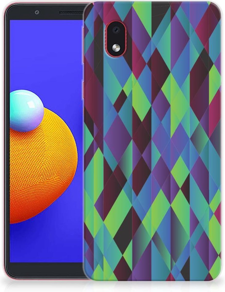 Samsung Galaxy A01 Core TPU Hoesje Abstract Green Blue