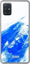 6F hoesje - geschikt voor Samsung Galaxy A52 - Transparant TPU Case - Blue Brush Stroke #ffffff