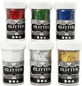 Glitter Fibers , metallic kleuren, 6x20gr