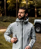 Cortazu Hard Shell Jas  (all season) Licht Grijs | Heren warme outdoor jas waterdicht & winddicht met capuchon