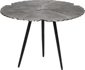 Clayre & Eef Bijzettafel Ø 59*40 cm Zilverkleurig Aluminium Rond Side table Tafeltje