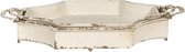 Clayre & Eef Decoratief Dienblad Set van 2 61*38*10/ 55*32*8 cm Wit Ijzer Achthoek Serveerschaal