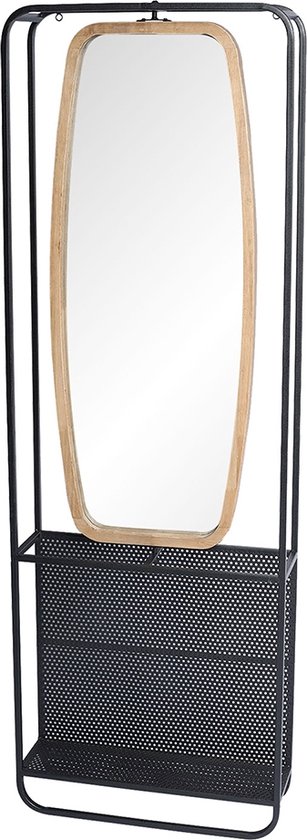 Clayre & Eef Spiegel 54x160 cm Zwart Hout Rechthoek Grote Spiegel