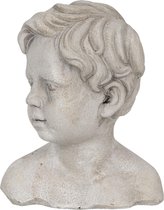 Clayre & Eef Decoratie Buste Buste 16*12*19 cm Grijs Steen Decoratief Figuur Decoratieve Accessoires Woonaccessoires