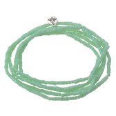 Melady Halsketting Dames 2mm*1m Groen Glas Ketting Dames Kralenketting