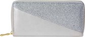 Melady Portemonnee 19x10 cm Zilverkleurig Kunststof Rechthoek Beurs Geldbeurs Geldbuidel