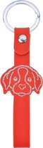 Melady Sleutelhanger Rood Kunstleer Metaal Hond Sleutelhanger met Koord Cadeau voor haar