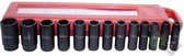 Verlengde krachtdoppen set, 13 delig, 10, 13, 14, 15, 17, 18, 19, 21, 22, 24, 27, 30 en 32mm