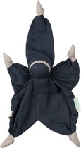 Hoppa Doudou Bébé | Sisco, 35 cm, Navy Blue | 100% Cotton Bio, Tête en Laine, Cadeau Naissance