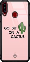 Samsung A20s hoesje glass - Go sit on a cactus | Samsung Galaxy A20s  case | Hardcase backcover zwart