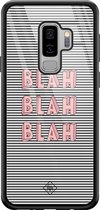 Samsung S9 Plus hoesje glass - Blah blah blah | Samsung Galaxy S9+ case | Hardcase backcover zwart