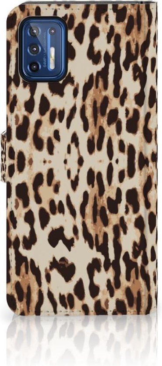 Motorola Moto G9 Plus Telefoonhoesje met Pasjes Leopard