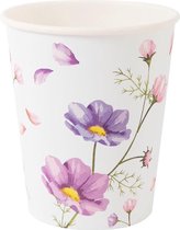 Duni Bekers Blooms 240 Ml Papier/pla Roze/paars 10 Stuks
